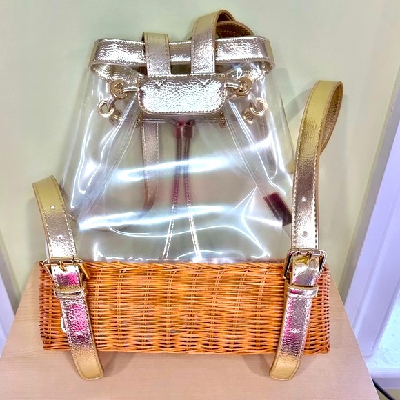 Lilly Pulitzer Ellamae Clear Wicker Backpack - Picture 5 of 14